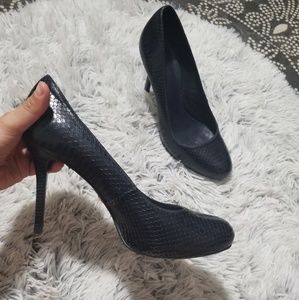Tory Burch black snakeskin heels size 10